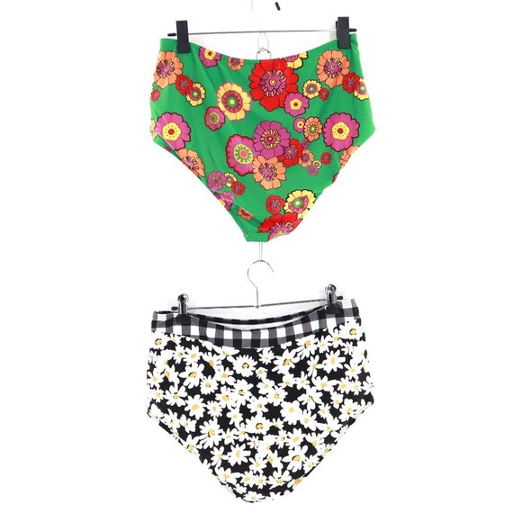 ModCloth Set of 2 Swim Suit Bottom Women's XL Green Black Mod Cruise Sexy Pin Up - Picture 2 of 12